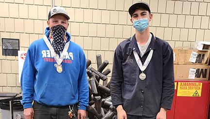 焊接学生获得2021年SkillsUSA比赛奖牌